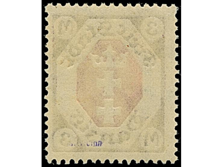 1921, Kleines Staatswappen 3 Mark, mit stehendem Wasserzeichen, postfrisch, tadellos, sign.