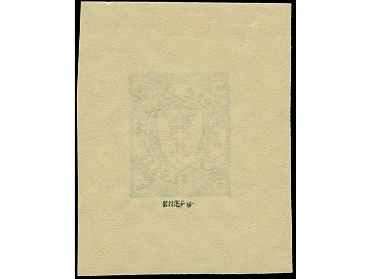 1924, Staatswappen 5 Pfg. dunkelgrün, ungezähnter Einzelabzug im Blockformat (38x48mm), postfrisch bzw. Falz im Rand, tadello