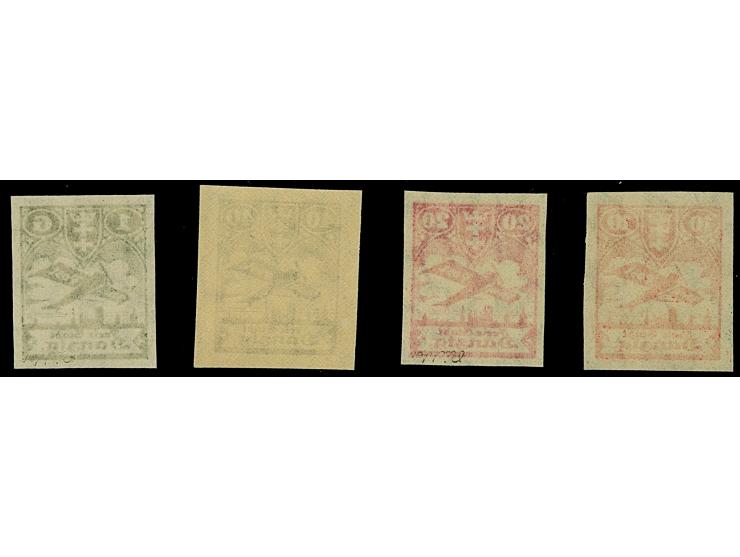 1924, Flugpost 10-40 Pfg. und 1 G. schwarz, je ungezähnt, postfrisch, tadellos, teils sign.