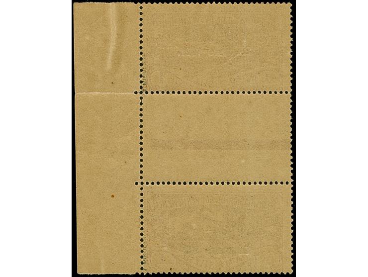 1921, Plebiscite 1 Mark, senkrechtes Zwischenstegpaar mit rechtem Seitenrand, postfrisch, oben in der Zähnung gefaltet, tadel