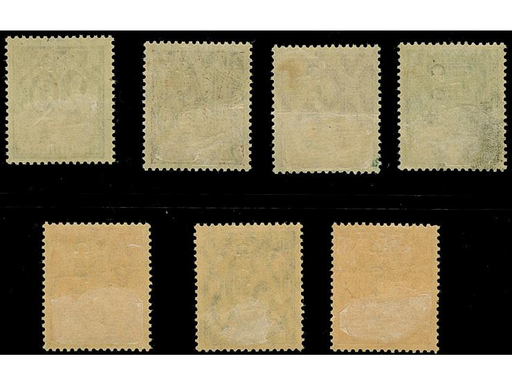 1920, 5 Pfennig - 1 Mark, Probeaufdruck in größeren Lettern, Aufdruckstellung I (senkrecht von oben nach unten), sauber ungeb