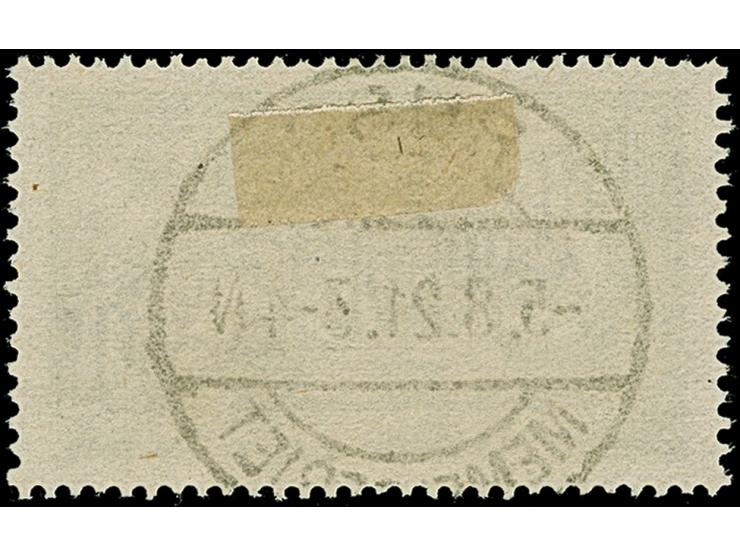 1921, Flugpost 80 pfennig auf 45 Centimes dunkelgrün/grauultramarin auf GC-Papier, farbfrisch und ausgabetypisch gezähnt, sau