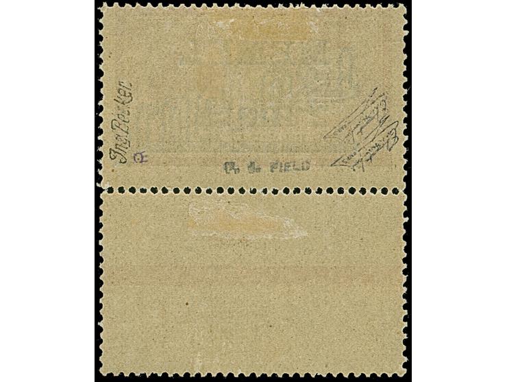 1921, Flugpost 2 mark auf 60 Centimes auf weißem Papier, kopftehender Aufdruck, mit Zwischenstegansatz unten, sauber ungebrau