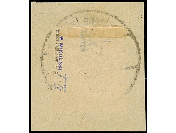 1919, Aufdrucktype II, violettblauer Aufdruck: Germania 50 Pfennig dunkelgraulila/schwarz, kopfstehender Aufdruck, farbfrisch