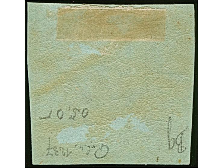 ½ Sgr. auf auf meergrün, schöne tiefe Farbe, links oben gering berührt, sonst voll- bis meist überrandig, ungebraucht mit Ori