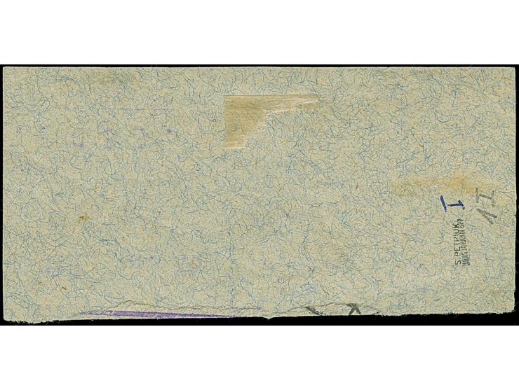 1916, Ansichten 10 Pfennig mattultramaringrau/dunkelopalgrün, Kontrolleindruck dunkellila, sauber gestempelt auf großem Brief