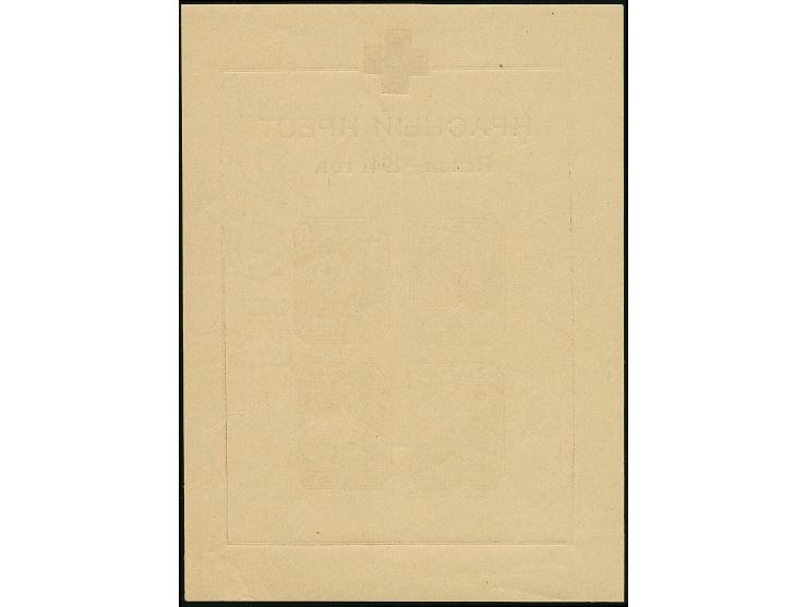 1942, Stadtkindergärten-Block (118x159mm) mit Wasserzeichen “LIGAT” und zusätzlichem Rotem Kreuz, postfrisch, einer sehr selt