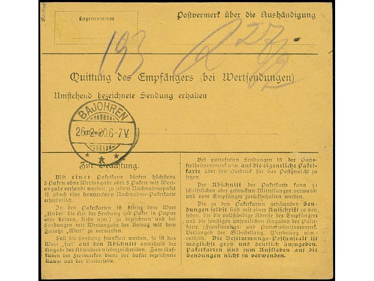 1920, Germania 3 Mark schwarzgrauviolett, farbfrisch und gut gezähnt sauber mit Stempel “MEMEL 25.20” auf portogerechter Pake