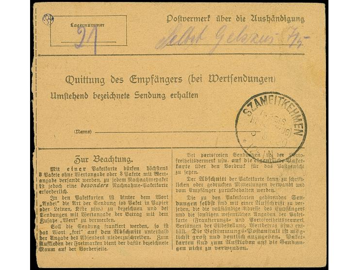 1920, Germania 35 Pfennig braunorange, senkrechter Dreierstreifen und 20 Pfennig ultramarin, je farbfrisch und gut gezähnt, s