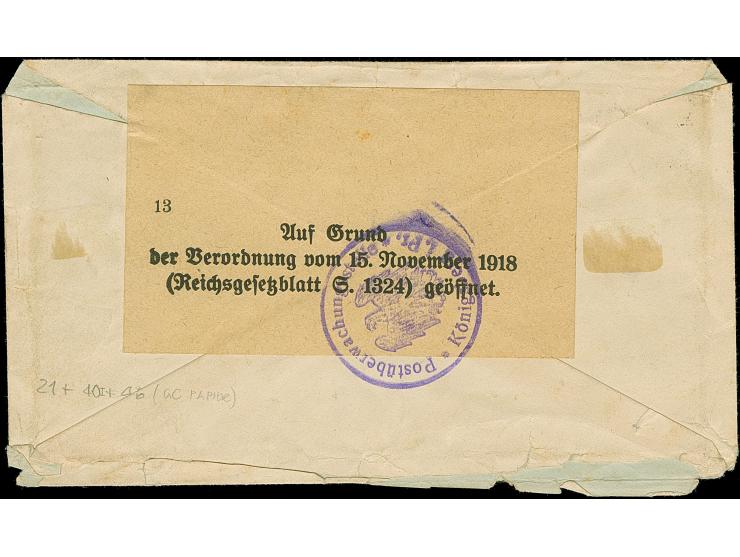 1921, 60 pfennig auf 40 Centimes auf GC-Papier, mit Zufrankatur mit Stempel “HEYDEKRUG 28.8.21” auf überfrankiertem, etwas lä