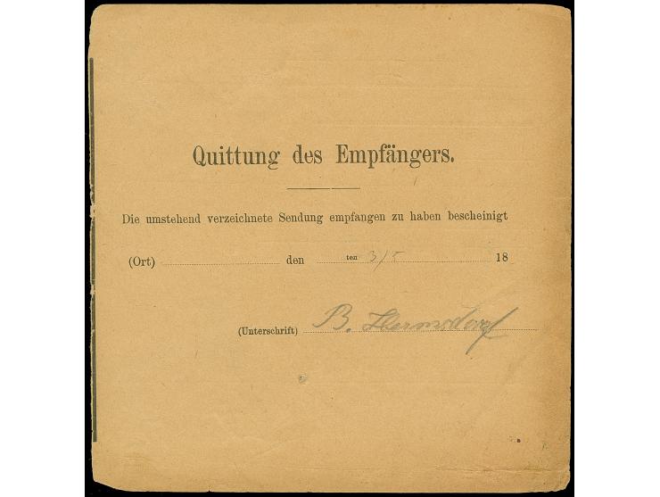 Leipzig-Leipziger Paketfahrt Albert Meyer: 1886, 5 Pfg. grün und 10 Pfg. rot im waagerechten Dreierstreifen mit Stempel “EING