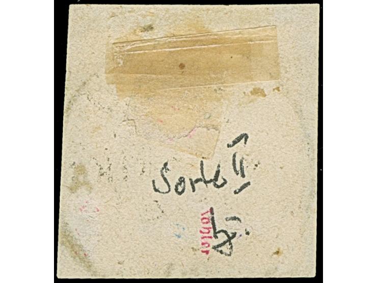 5 Pfennig violettpurpur mit zentrischem Stempel "LAMU 2/9 90" auf Briefstück, ganz leichter Aufklebeknitter, signiert Köhler