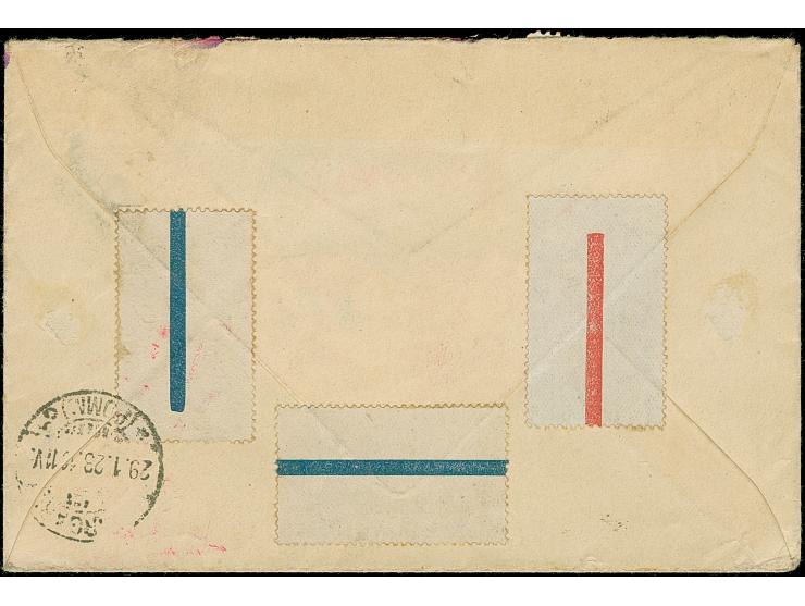 "Freigebühr für Einn. Nachw." violetter Ra3 mit eingesetzem Wert "110" und nebengesetztem Stempel "SCHMALLENINGKEN 27.1.23" a