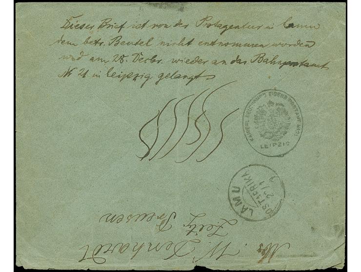 EINGEHENDE POST: 1889, Brief aus Zeitz, frankiert mit 1880, 20 Pfg., an die Gebrüder Denhardt in Lamu. Laut rückseitigem Verm