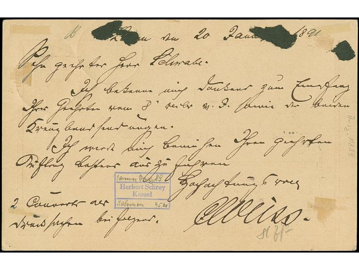 Krone/Adler, Karte 10 Pfg. Mit Stempel "LAMU 3/2 91" und längerem Text, nach Berlin mit Ankunftsstempel.