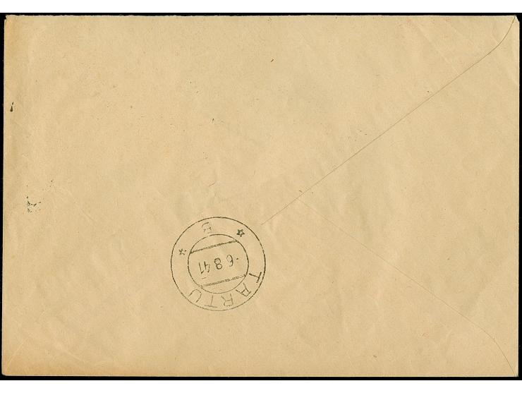 1941, Wappenschild 30 Kopeken, gezähnt, Type I, waagerechtes Unterrandpaar, sauber mit auf- und nebengesetztem Stempel “OTEPÄ