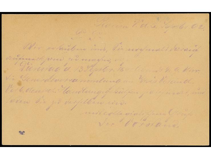 Stadt-Briefbeförderung Marquardt &amp; Co.: 1892, Ganzsachenkarte 2 Pfg. schwarzblau mit violettem Stempel “STADTBRIEFBEFÖRDE