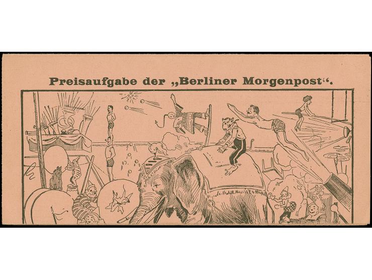 Berliner Packetfahrt-Gesellschaft: 1900 (ca.), Ganzsachenkarte auf Privat-Bestellung 2 Pfg. schwarz auf lachsfarben als Teil 