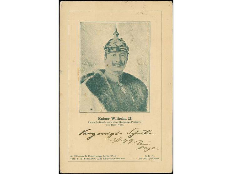 Berliner Packetfahrt-Gesellschaft: 1899, Ganzsachenkarte 5 Pfg. mit rückseitigem Bild “Kaiser Wilhelm II.” (Bild No. 46) gebr