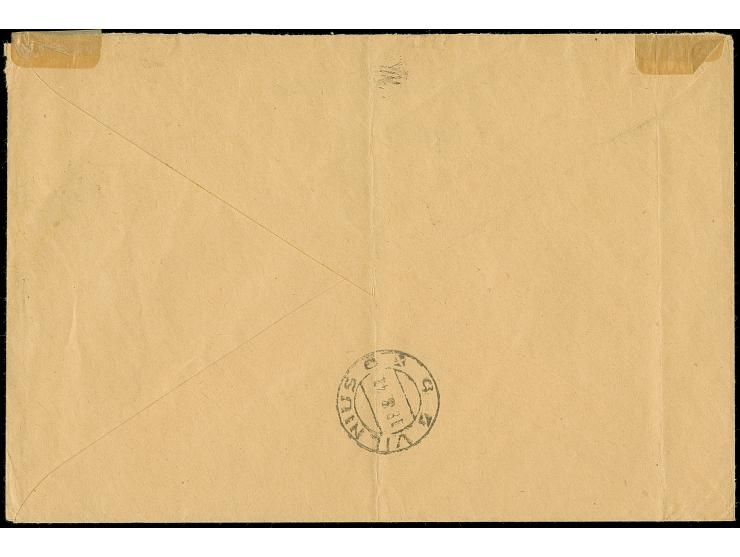 1941, Nepriklausoma 30 Kopeken mit Stempel “JONISKIS 10.VIII.41” auf Brief nach Vilnius mit Ankunftsstempel, die Marke klein 