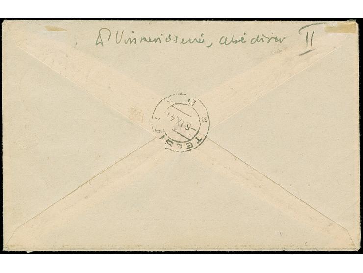 1941, 5-60 Kopeken, je im senkrechten Typenpaar IIIb+I, dabei die 50 Kopeken mit verschobenem Aufdruck, dadurch fehlt die ers