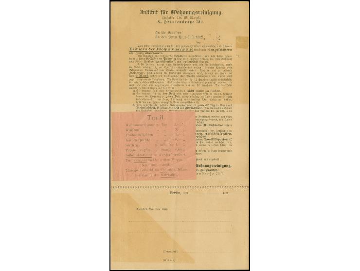 Berliner Paketfahrt-Gesellschaft: 1897, Ganzsachen-Doppelkarte 2 Pfg. rot mit Stempel “PACKET-FAHRT 25.8.97” und links anhäng