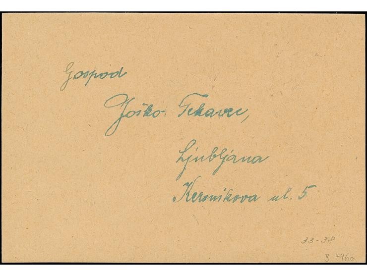 1944, Waisenhilfe 25 Centesimi - 5 Lire, sauber mit Stempel “LAIBACH 26.IX.44” auf Blanko-Karte, tadellos, sehr selten, Fotoa