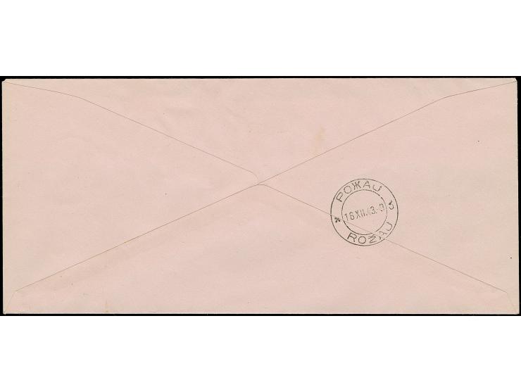 1943, 0,50-20 Lire, sauber mit Stempel “BERANE 13.XII.43” auf nach Rozaj adressierten Umschlag mit Ankunftsstempel, tadellos