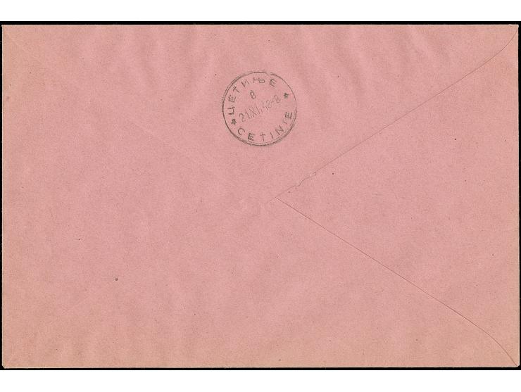 1943, Verwaltungsausschuss 25 Centesimi - 5 Lire, sauber mit Stempel “BERAN 18.XI.43” auf nach Cetinje adressiertem Umschlag 