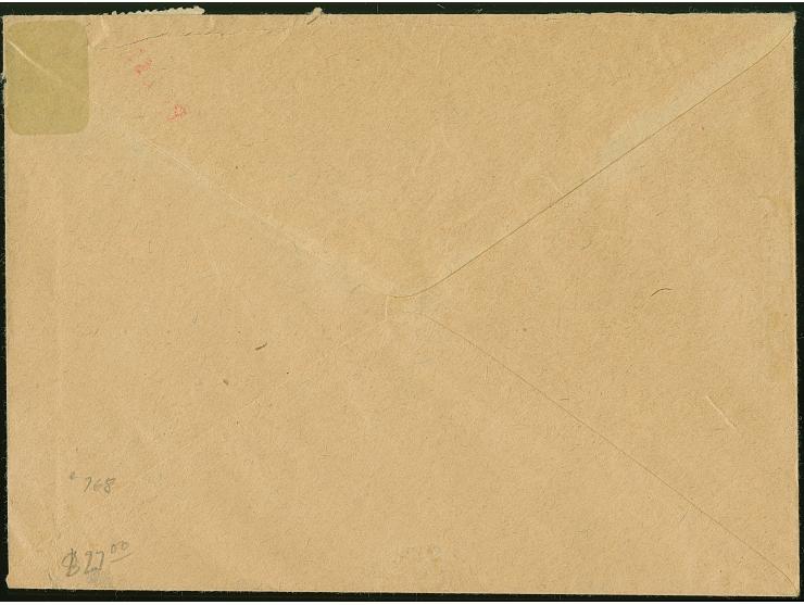 1941, “PLESKAU” schräger Handstempelaufdruck von oben links nach unten rechts in dunkelrosarot, Wiedereingliederung 30 Kopeke