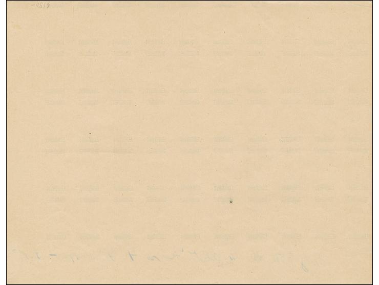 Kontrollabzug der Aufdruckplatte I auf Maschinenpapier, im Bogenrand mit handschriftlicher Angabe “2.50 M. 2 Abdruck v. 4 Jun