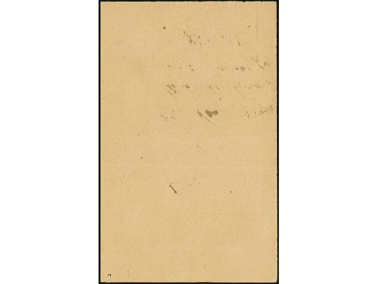 1909, handschriftlich “Nyanga 25.Januar 9” auf Posteinlieferungsschein für einen R-Brief. Das Formular wurde zweimal waagerec