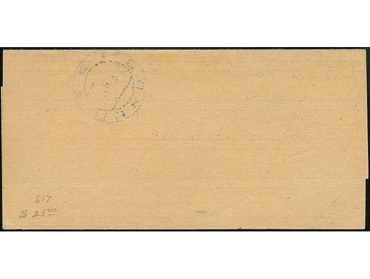 1941, “PLESKAU” schräger Handstempelaufdruck von links unten nach rechts oben in grauultramarin, Arbeiter 20 Kopeken, sauber 