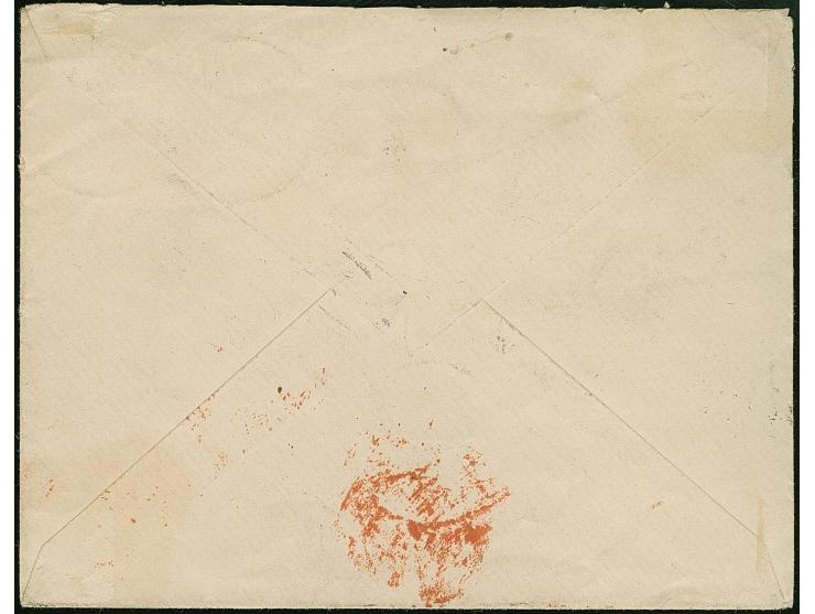 20 Pfg. im senkrechten Paar, mit klar auf-und nebengesetztem trübblauem "ZANZIBAR 16/9 90" auf eingeschriebenem Briefkuvert m