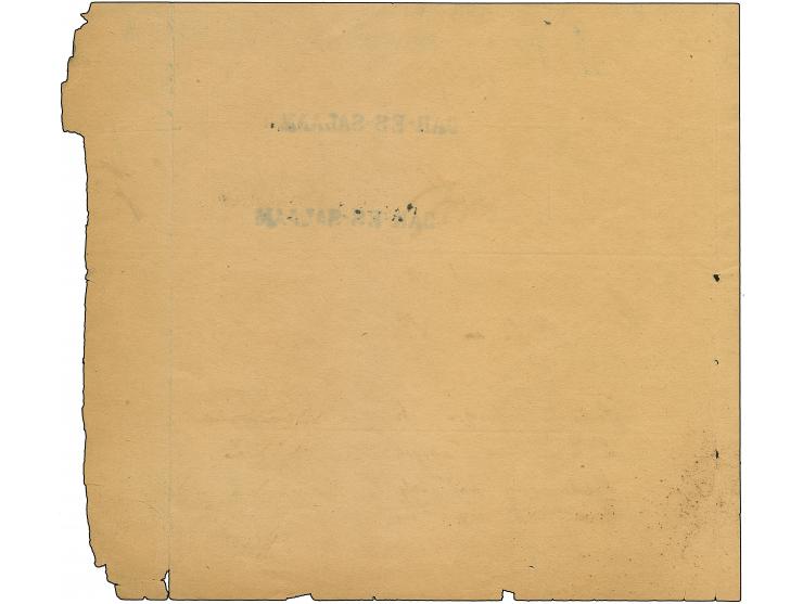 1903, Telegramm-Formular mit schwarzem L1 “DAR-ES-SALAAM” und Eingangsstempel vom 11.11.1903 für ein Telegramm aus Tanga mit 