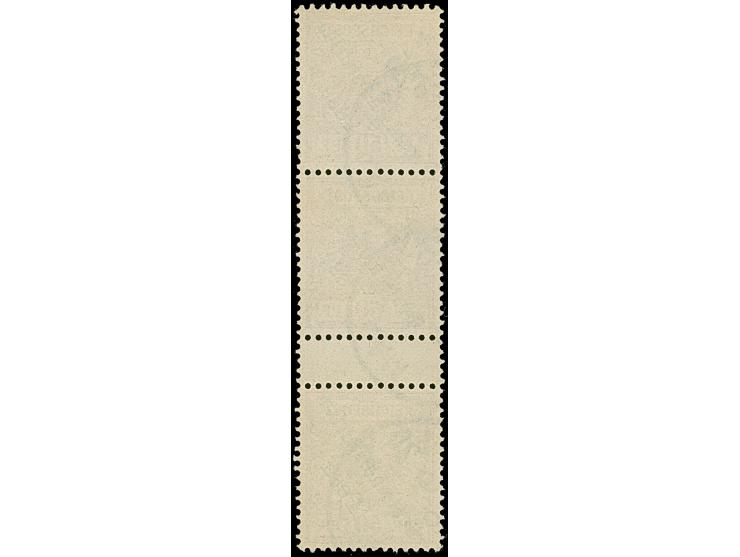 1896, 25 P. auf 50 Pfg. lebhaftrötlichbraun im senkrechten Zwischenstegpaar mit weiterer Marke oben, sauber gestempelt, leich