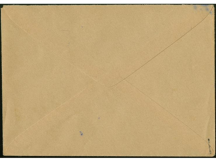 1941, Hindenburg 20 Kopeken auf 1 Pfennig schwarz, schwarzer Handstempelaufdruck, Oberrandstück als Zufrankatur mit Stempel “