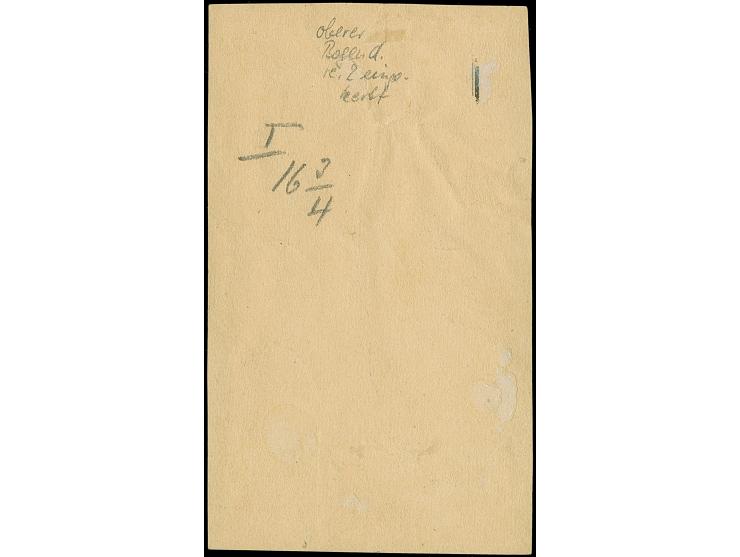 1893/96, 25 P. auf 50 Pfg. lebhaftrötlichbraun, Audruck 16,8 mm breit, im senkrechten 15er-Block jeweils mit &nbsp;EKr. “DAR-