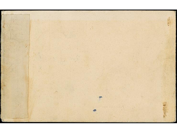 1901, Kaiseryacht 5 Pfg. im waagerechten Paar mit Stempel “TSINGTAU KIAUTSCHOU ** 26.5.03” auf vierteiliger Panorama-Karte vo