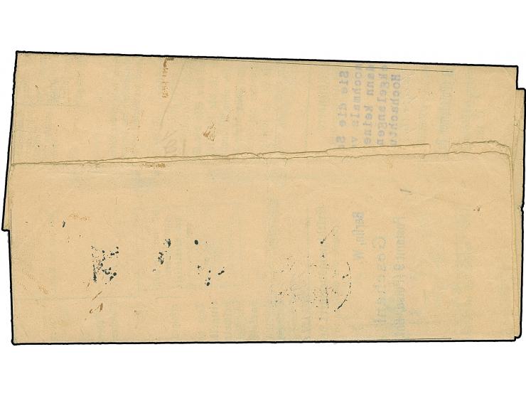 1912. Stempel “KRIBI KAMERUN 6.1.12” auf kpl. Faltbrief "Unbestellbarkeitsmeldung &nbsp;für ein Nachnahme-Paket, adressiert a