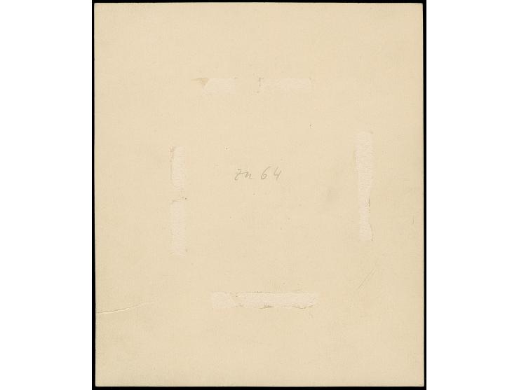 1921, Kogge 40 Pfennig rot, handgemaltes Essay mit Inschrift “FREISTADT DANZIG”, mit angedeuteter Zähnung, auf Kartonpapier, 