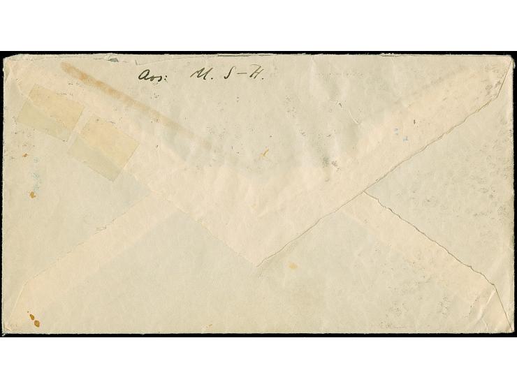 1932, 5 auf 40 Pfennig und 20 auf 100 Pfennig, sauber mit Stempel “DANZIG-LANGFUHR 21.2.34” auf unterfrankiertem Brief aus Os