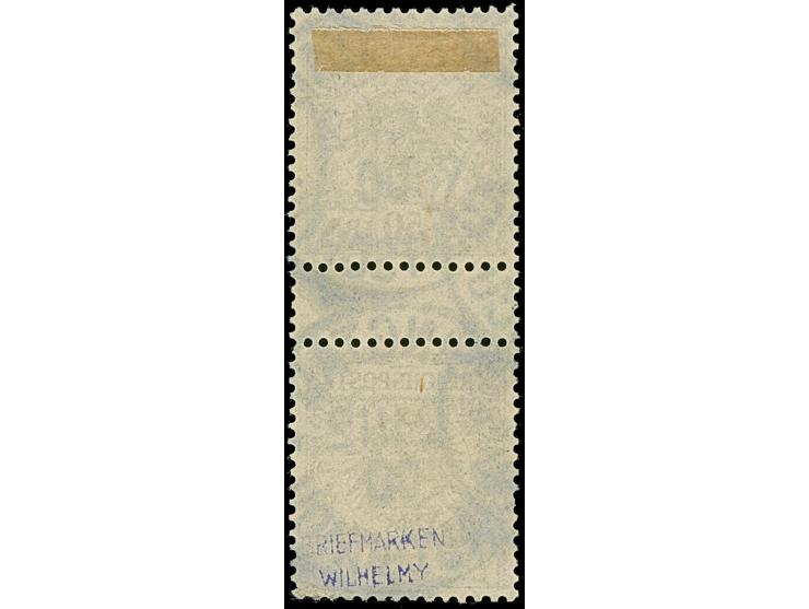 1900, Krone/Adler 50 Pfg. lebhaftrötlichbraun, Zwischenstegpaar, sauber mit Stempel “TSINGTAU KIAUTSCHOU ** 24 12 00”, untere
