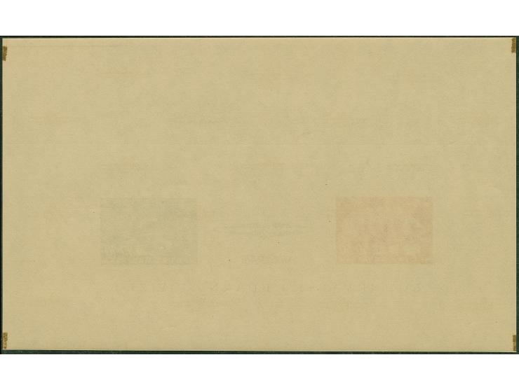 1945, Storm Division souvenir sheet, imperforate proof (230x140mm) with with 50 k. deep orange, 70 k. light grey black and in