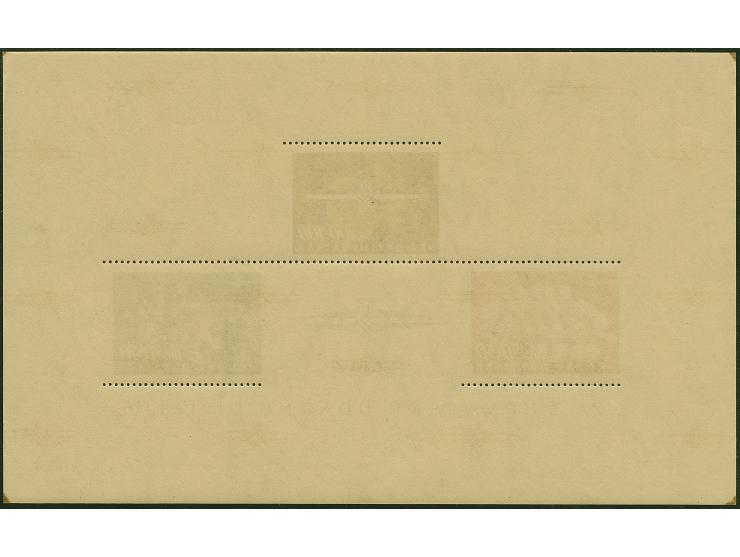 1945, Storm Division souvenir sheet proof (216x133mm), vertical perforation missing, mint never hinged, with very small gum m