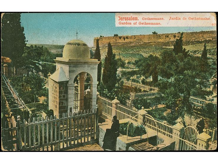 1908, Jaffa – Jerusalem Railway: Turkey 20 para rose-carmine tied by very rare bilingual “Jaffa-Jerusalem 6/4/908” cds., (Ste