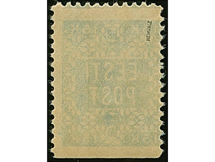 1918, Flower issue 15 kopeks greenish-blue, perforated L 11½ on three sides, bottom imperforated, mint never hinged, fine, sc