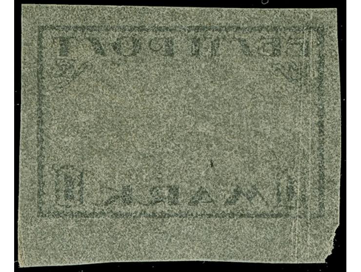 1919, Viking ship 1 mark, proof of the frame only on very thin, silk paper, no gum, very fine and scarce, certificate Löbberi