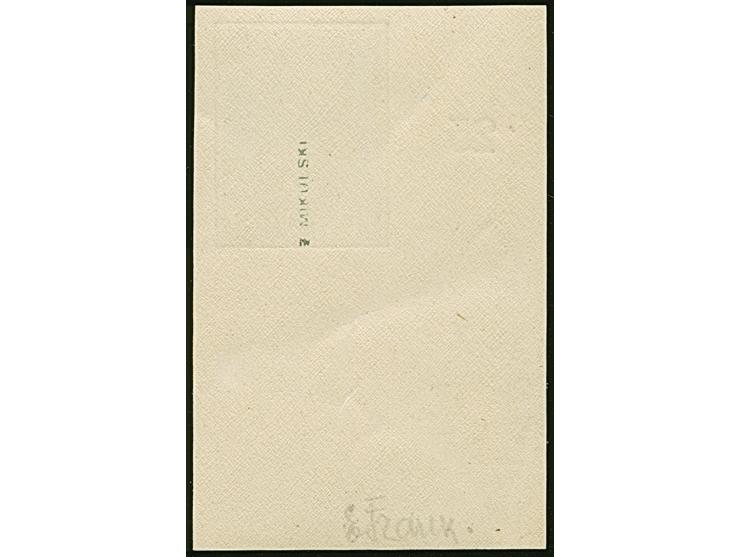 1938, Päts 25 senti, imperforated proof, lower left sheet corner, mint never hinged, very fine and attractive, signed Mikulsk