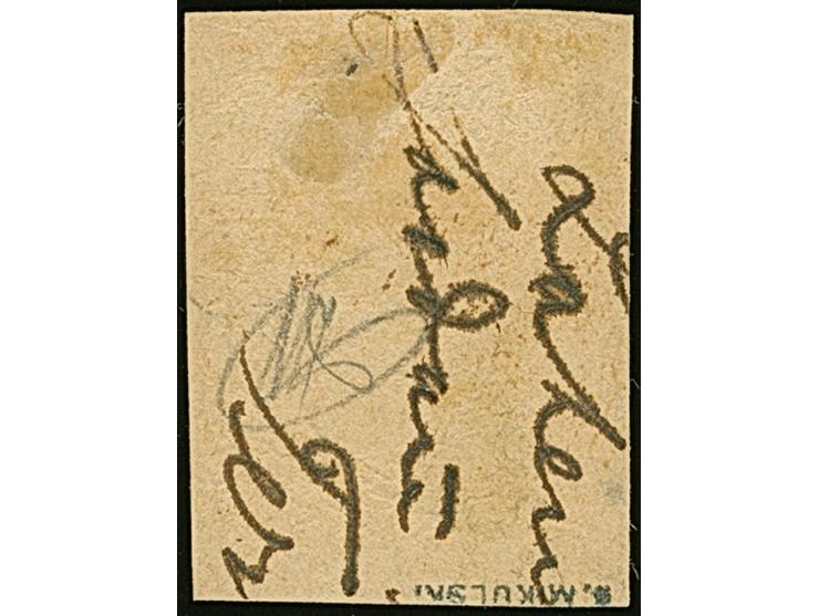 1918, 10 (kopeks) on 2 kopeks, used with clear cds. “WESENBERG 18 11 18” on small piece, fine, a rare stamp with only 173 pri